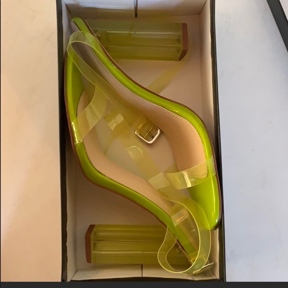 Neon lime green heels
